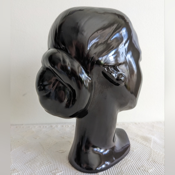 Holland Mold Busts Vintage MCM ceramic decor smooth black gloss finish - Picture 9 of 10